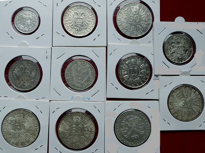AUTRICHE ET HONGRIE.
Lot de 11 monnaies argent...
