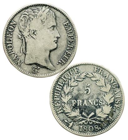 1er EMPIRE.
5 Francs. 1808 M. Toulouse. F.306/10....
