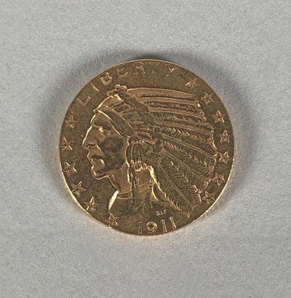 Pièce en or de cinq dollars au Sioux, 19...