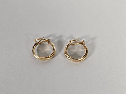 CARTIER Pair of three gold hoop earrings...