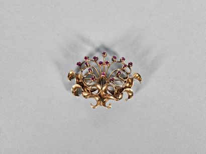 Bouquet brooch in 18K (750°/°°) yellow gold...