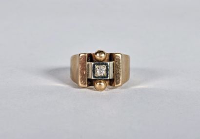 18K (750°/°°) yellow and white gold tank...