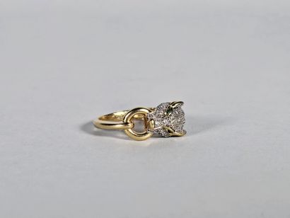Ring in 18K (750°/°°) yellow and white gold,...