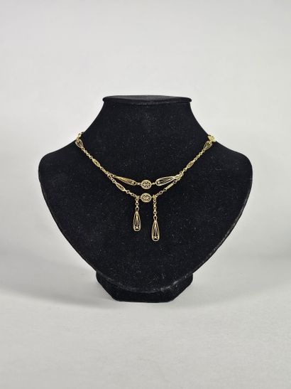 18K (750°/°°) yellow gold drapery necklace...