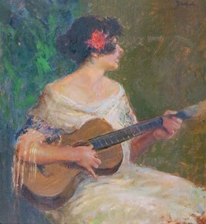 Francesco DE NICOLA (1883 1958)
La guitariste....