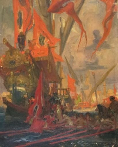 Charles FOUQUERAY (1869-1956)
L'arrivée au...