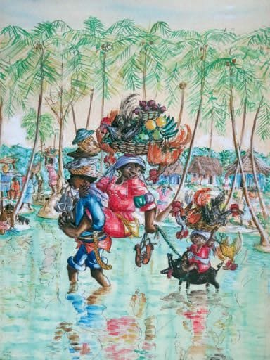Alix ROY (XXe siècle)
La Traversée. Aquarelle...