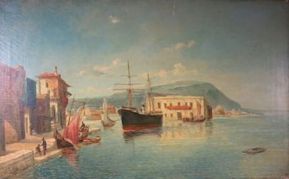 BERTHON (XIXe siècle)
Port en Orient. Huile...
