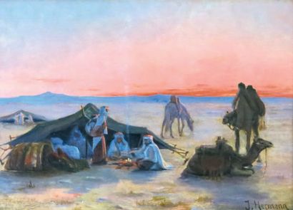 J. HERMANN (XIXe siècle)
Campement berbère...