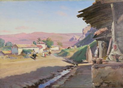 Paul SAIN (1853 1908)
Vue de village en Algérie....
