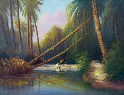 Vincent MANAGO (1880 1936)
Halte dans l'oasis....