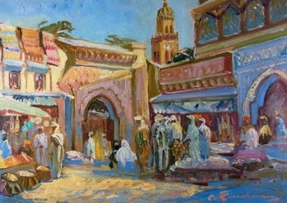 Martin LINDENAU (né en 1948)
Le souk à Marrakech....