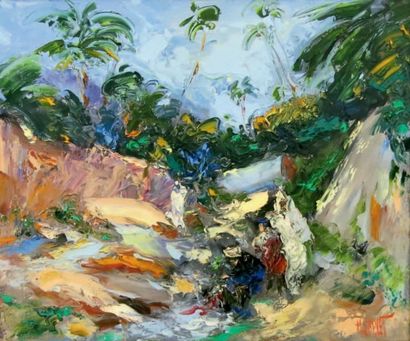 Michel CALVET (né en 1956)
L'Oued. Huile...