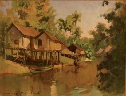 Louis ROLLET (1895-1988)
Maison sur pilotis...