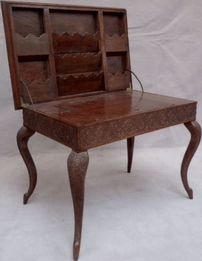 Bureau porte document en bois naturel richement...