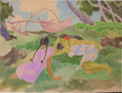 Jacques BOULLAIRE (1893-1976)
Sieste au bord...