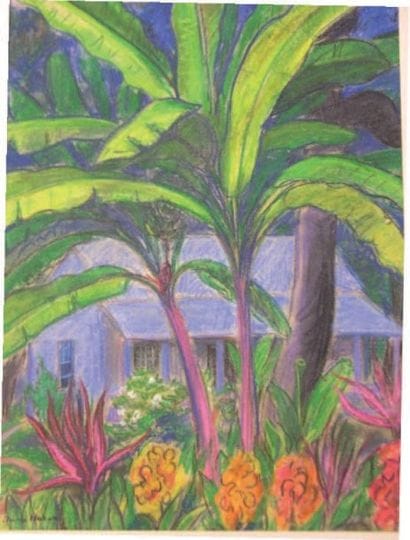 Anne HERVE (XXXXI)
Jardin à Tautira. Pastel,...