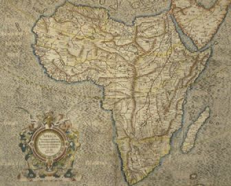 Carte du continent africain. Gravure ancienne...