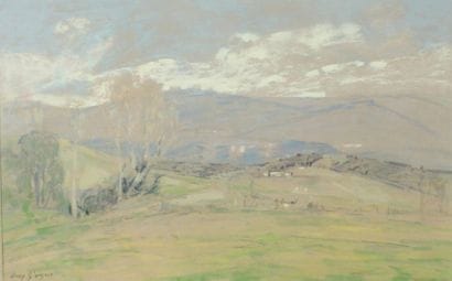 Henry GROSJEAN (1864 - 1948)
Paysage du Jura.
Pastel...
