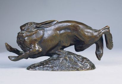 J. DE MONTBEL (1861 - 1938)
Lièvre en fuite.
Epreuve...