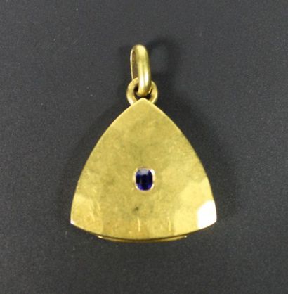 Pendentif triangulaire porte-photo en or...