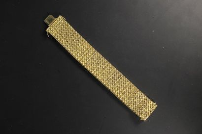 Bracelet à maille polonaise en or jaune 18K...
