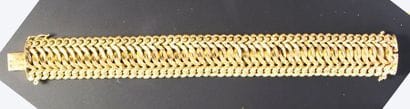 Bracelet souple en or jaune 18K (750‰) à...