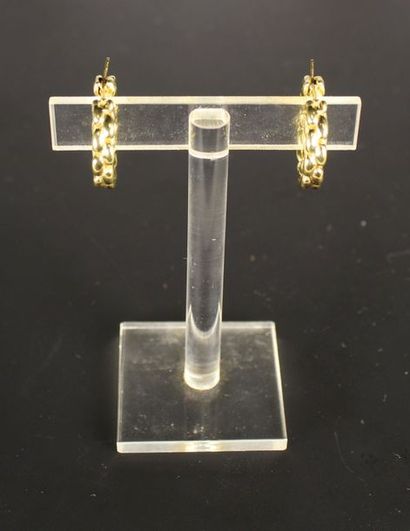 Paire d'anneaux d'oreille en or jaune 18K...