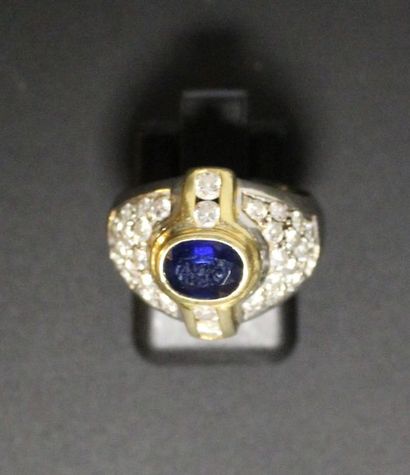 Bague en ors blanc et jaune 18K (750‰), le...