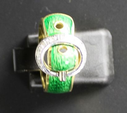Bague ceinture en ors jaune et blanc 18K...