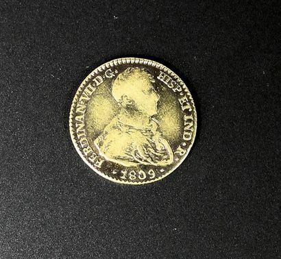 Une pièce en or de un Real Ferdinand VII...