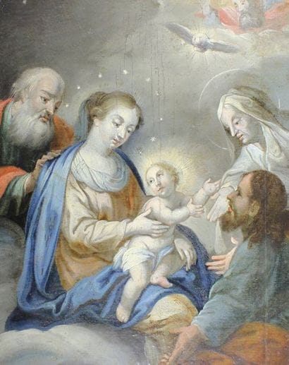 École ESPAGNOLE du XVIIIe siècle
Nativité.
Huile...