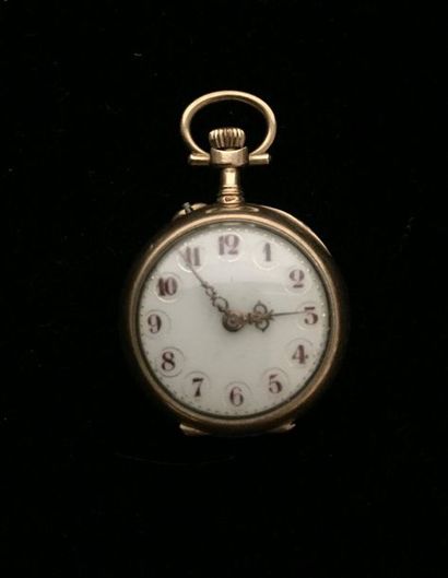 Montre de col en or jaune 18K (750‰), le...