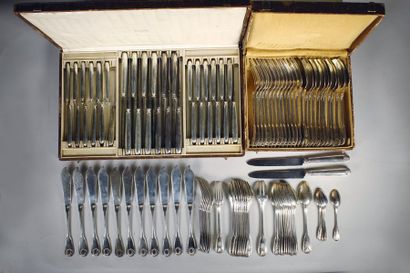Importante partie de ménagère en argent (925‰)...