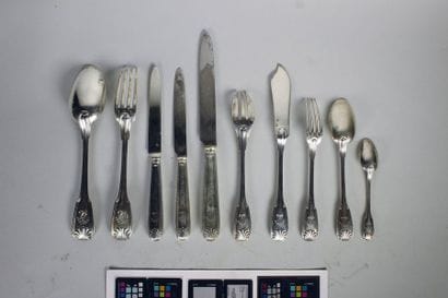 Importante partie de ménagère en argent (925‰)...