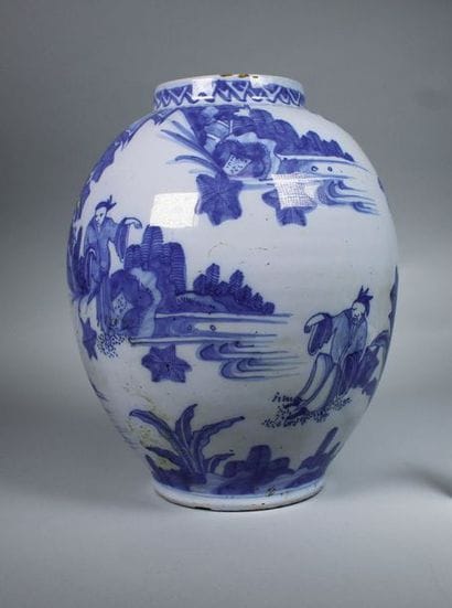 DELFT
Pot à gingembre en faïence à décor...