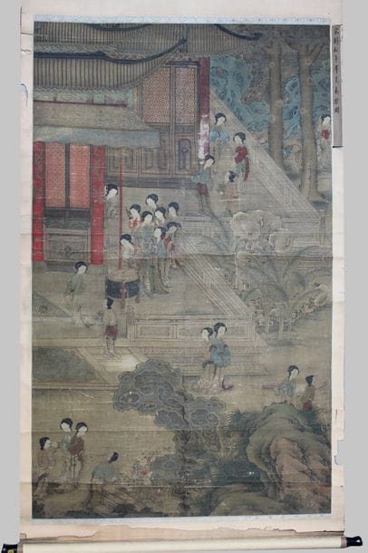 ÉCOLE CHINOISE du XIXe siècle
Scène de palais...