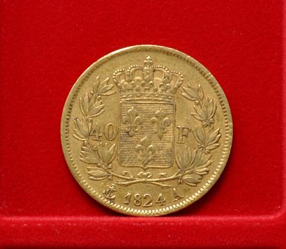 Une pièce de 40 Francs or, Charles X, roi...
