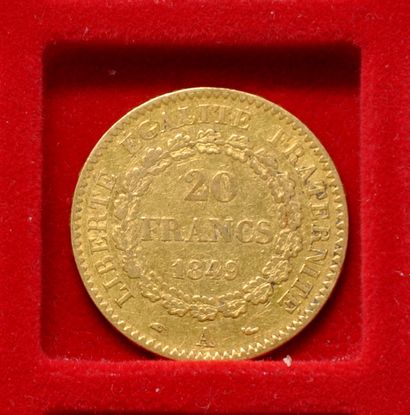 Une pièce de 20 francs or Génie IIème République....