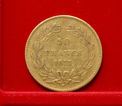 Une pièce de 40 Francs or Louis Philippe,...