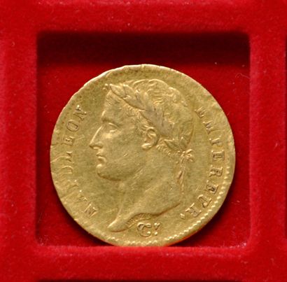 Une pièce de 20 francs or, Napoléon Ier Empereur,...