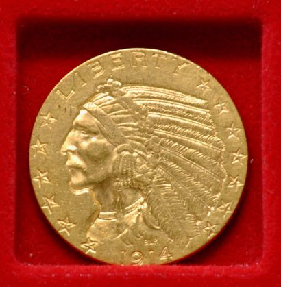 Une pièce en or de 5 dollars US type 