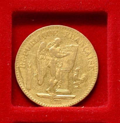 Une pièce de 20 francs or Génie IIème République....