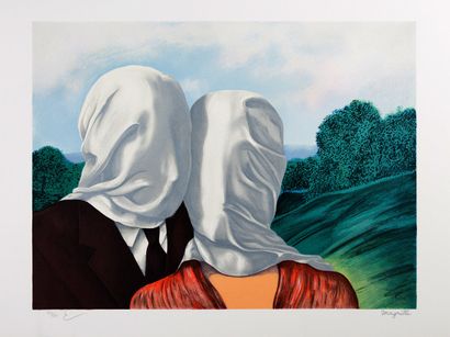 René MAGRITTE (1898-1967), D'après
Les amants
Lithographie...