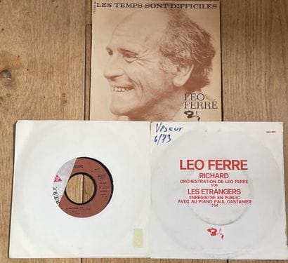 Songs
Three 45s/Promo Records - Leo Ferré
VG...