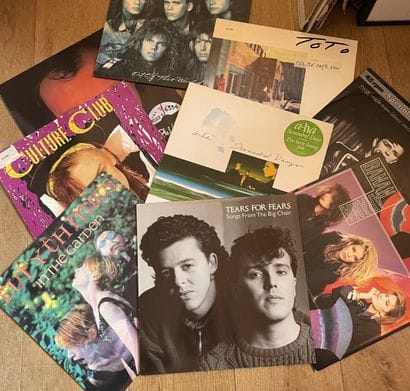 '80s Pop
Nine 33 rpm LPs and 45 rpm singles...