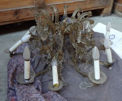 Lustre en verre irisé à dix lumières