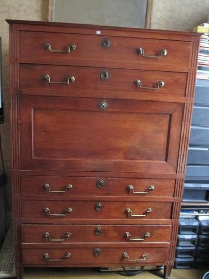Secrétaire chiffonnier en bois naturel, 1...