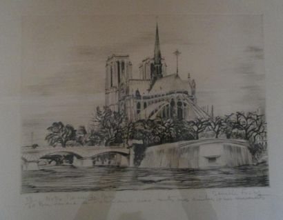 Lithographie encadrée Denis de Fuchs 38/60...