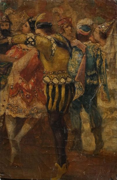 Ecole française XIXe. Danseurs de la Renaissance....